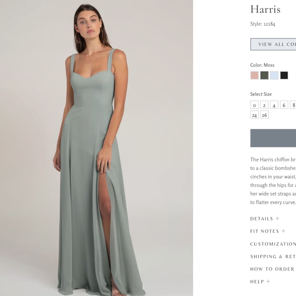 Jenny Yoo- Harris Eucalyptus Green Dress